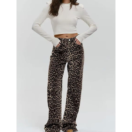 Leopard | Denim Straight Jeans