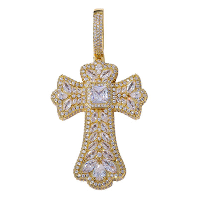 Multi Gem Cross Pendants - Gold