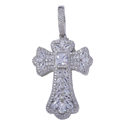 Multi Gem Cross Pendants - Silver