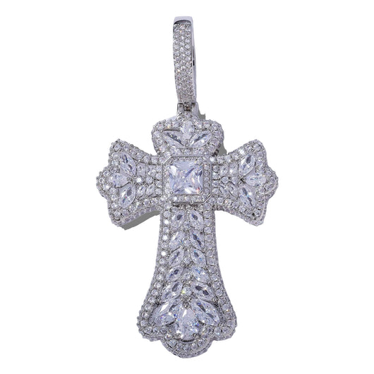 Multi Gem Cross Pendants - Silver
