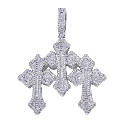 Triple Cross Pendants - Silver