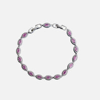 Pink Angel Eyes Bracelet - Silver