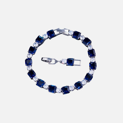 Blue Cube Bracelet - Silver