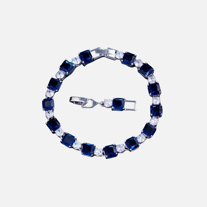 Blue Cube Bracelet - Silver