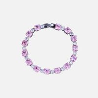 Pink Cube Bracelet - Silver