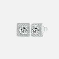 Iced Square Stud Earrings - S925