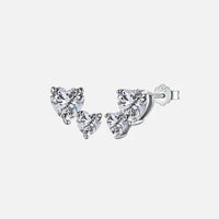 Iced Double Heart Earrings - S925