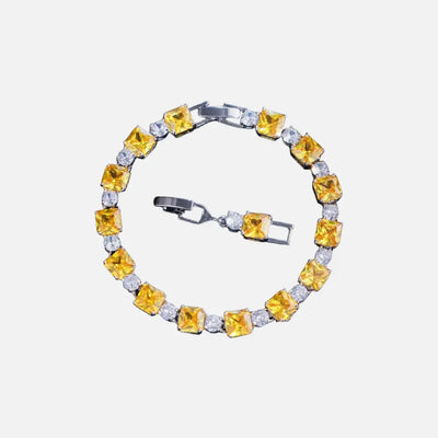 Yellow Cube Bracelet - Silver