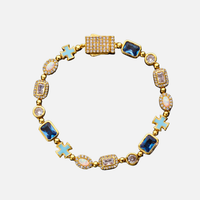 Cross & Opal Bracelet - Gold