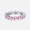 Pink Heart Cut Ring - Silver