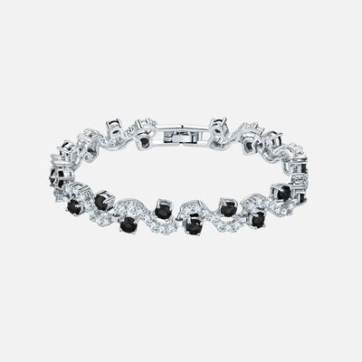 Midnight Arctic Wave Bracelet - Silver