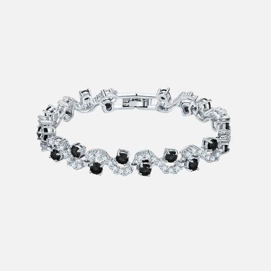 Midnight Arctic Wave Bracelet - Silver
