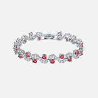 Red Arctic Wave Bracelet - Silver