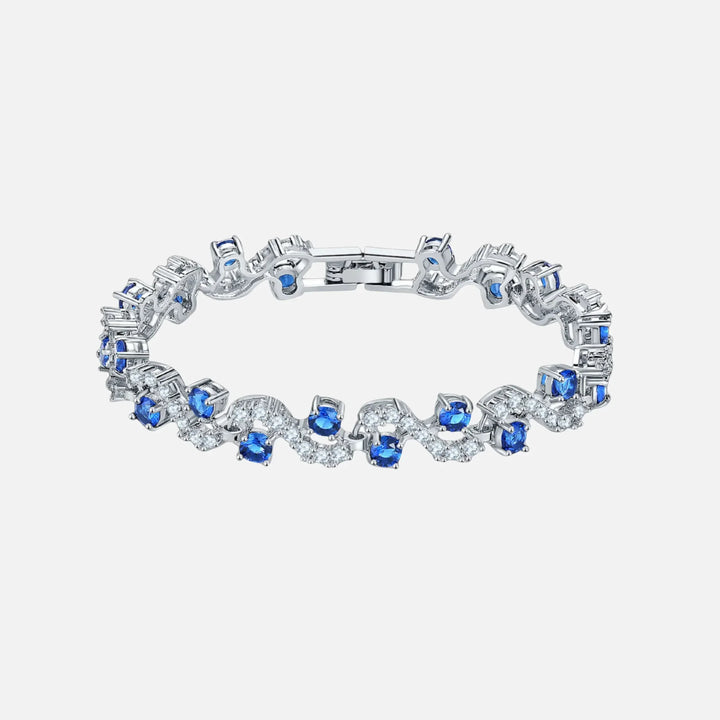 Blue Arctic Wave Bracelet - Silver