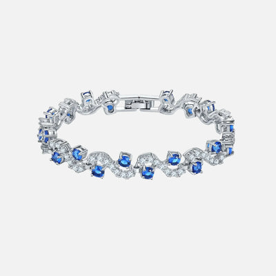 Blue Arctic Wave Bracelet - Silver