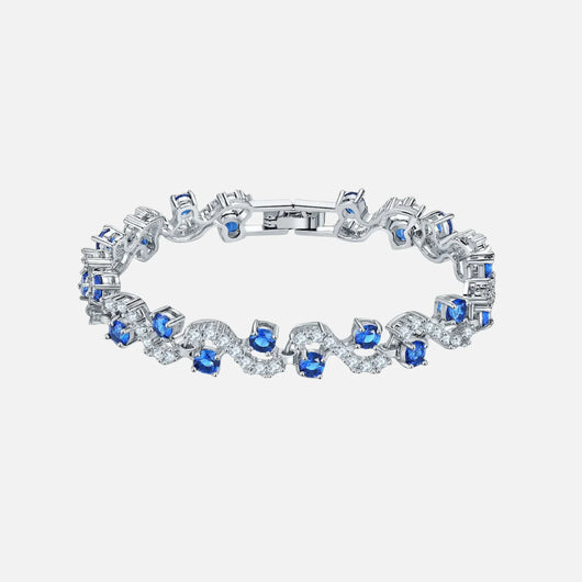 Blue Arctic Wave Bracelet - Silver