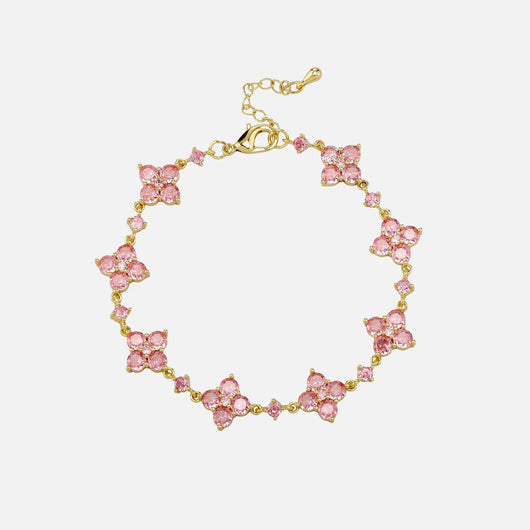 Pink Star Clover Bracelet - Gold