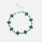 Green Star Clover Bracelet - Silver