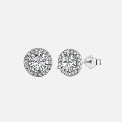 Iced Circle Stud Earrings - S925