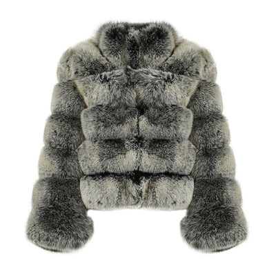 BUBBLE COLAR COAT SMOKE