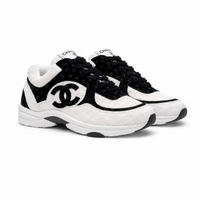 C WHITE & BLACK SNEAKERS