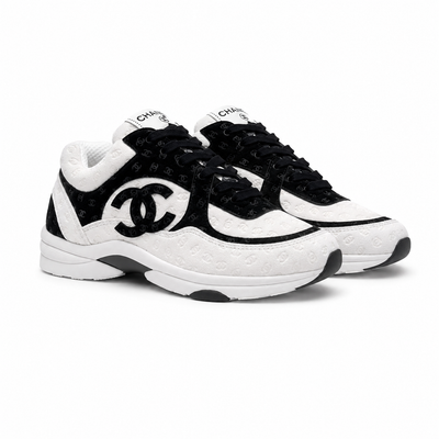 C WHITE & BLACK SNEAKERS