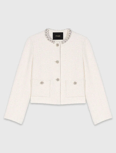MAJE TWEED PEARL JACKET